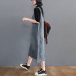 cambioprcaribe overall dress Luci Solid Denim Overall Dress