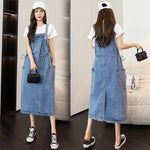 cambioprcaribe overall dress Nostalgic Vibe Drawstring Denim Overall Dress