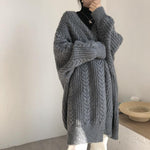 cambioprcaribe Oversized Long Knitted Cardigan