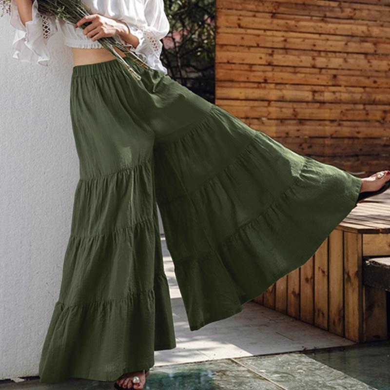 cambioprcaribe palazzo pants Army Green / L Gypsy Soul Oversized Palazzo Pants