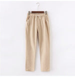 Plus Size Cotton Linen Trousers