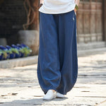 cambioprcaribe Pants Navy blue / L Sakura Wide Leg Linen Pants | Zen