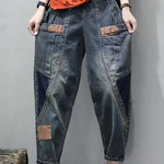 Patchwork Harem Denim Pants