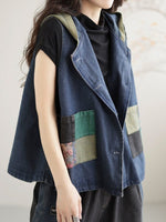 cambioprcaribe Patchwork Punk Denim Vest