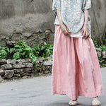 cambioprcaribe Pink Cotton Linen Palazzo Pants