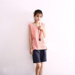 cambioprcaribe Pink / M Soft Cotton Linen Tank Top