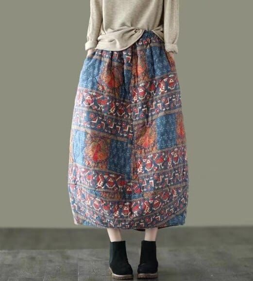cambioprcaribe Print / One Size Retro Thicker Elastic Waist Skirt