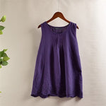 cambioprcaribe Purple / S Fay Sleeveless Embroidered Top