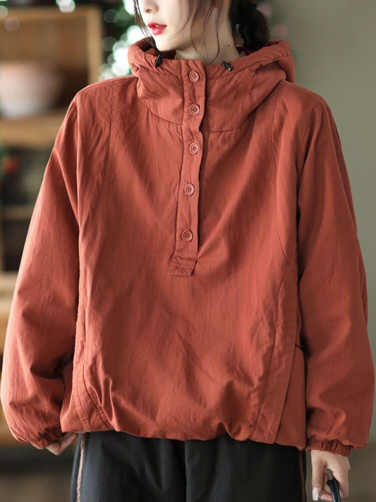 cambioprcaribe Red / One Size / China Everest Loose Hooded Jacket