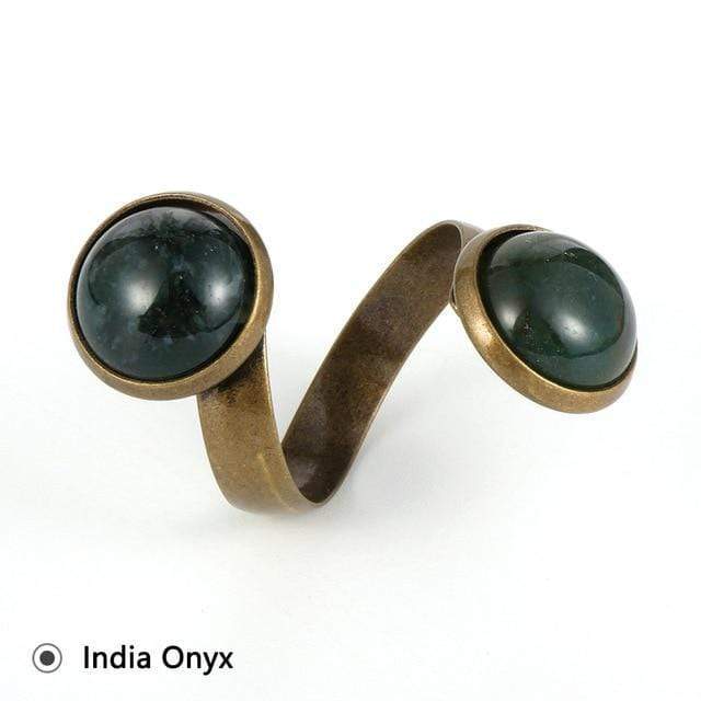 cambioprcaribe Ring Adjustable / India Onyx Healing Crystals Bohemian Rings