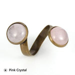 cambioprcaribe Ring Adjustable / Pink Crystal Healing Crystals Bohemian Rings
