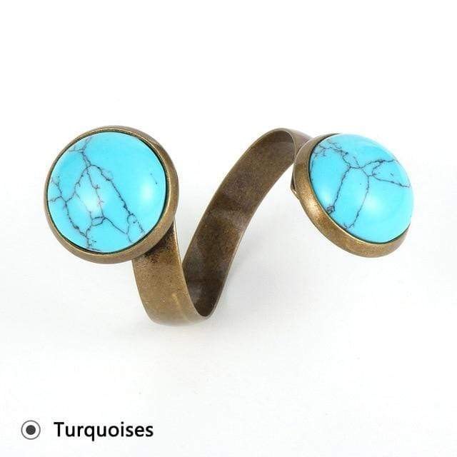 cambioprcaribe Ring Adjustable / Turquoises Healing Crystals Bohemian Rings