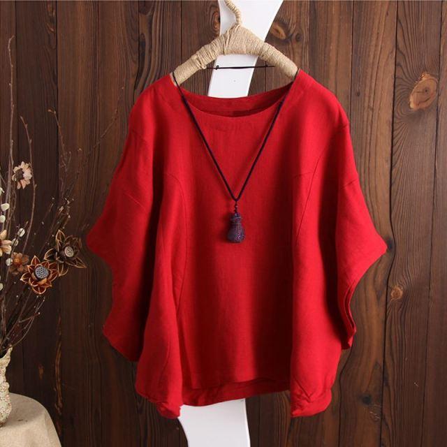 cambioprcaribe S / Red Elena Batwing Sleeve T-Shirt