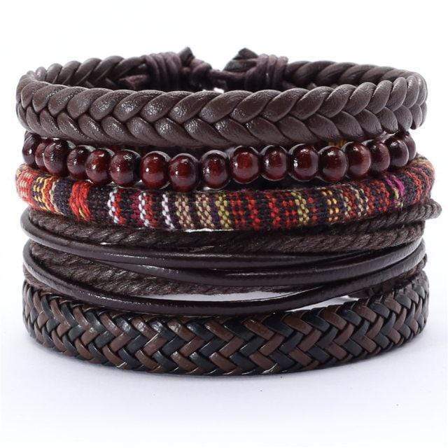 cambioprcaribe Sachihiro 5 Pieces Set Leather Bracelet