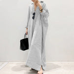 Saray Striped Oversized Maxi Shirt Dress