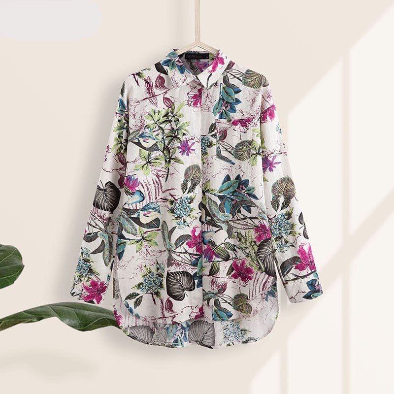 cambioprcaribe shirt Eliza Loose Nature Inspired Shirt