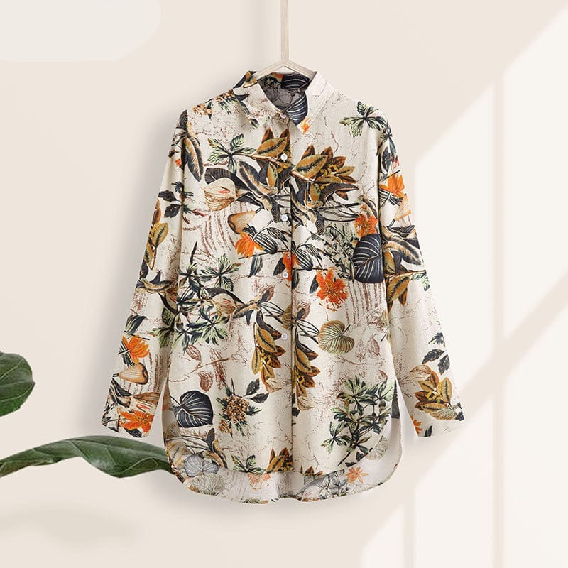 cambioprcaribe shirt Eliza Loose Nature Inspired Shirt
