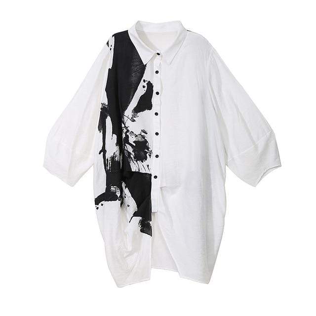 cambioprcaribe shirts Abstracto Black and White Asymmetrical Shirt | Millennials