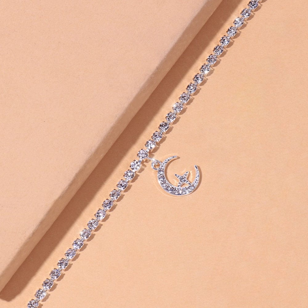 cambioprcaribe Silver 925 Sterling Moon Anklet