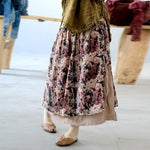Anita Floral Cotton Linen Skirt