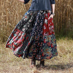 Floral Random Patchwork Skirt