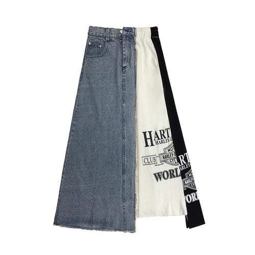 cambioprcaribe Skirts Street Style Patchwork Denim Skirt | Millennials