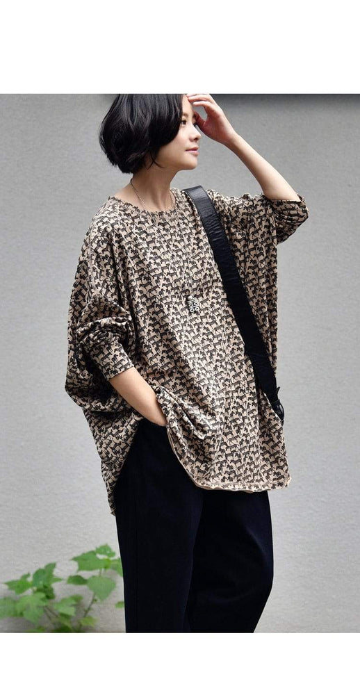 cambioprcaribe T-Shirt Asymmetrical Leopard T-Shirt