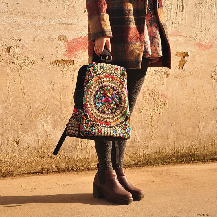 cambioprcaribe Tibet Mandala Embroidered Backpack