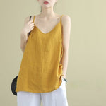 cambioprcaribe Top Yellow / XL Summer Spaghetti Strap Top