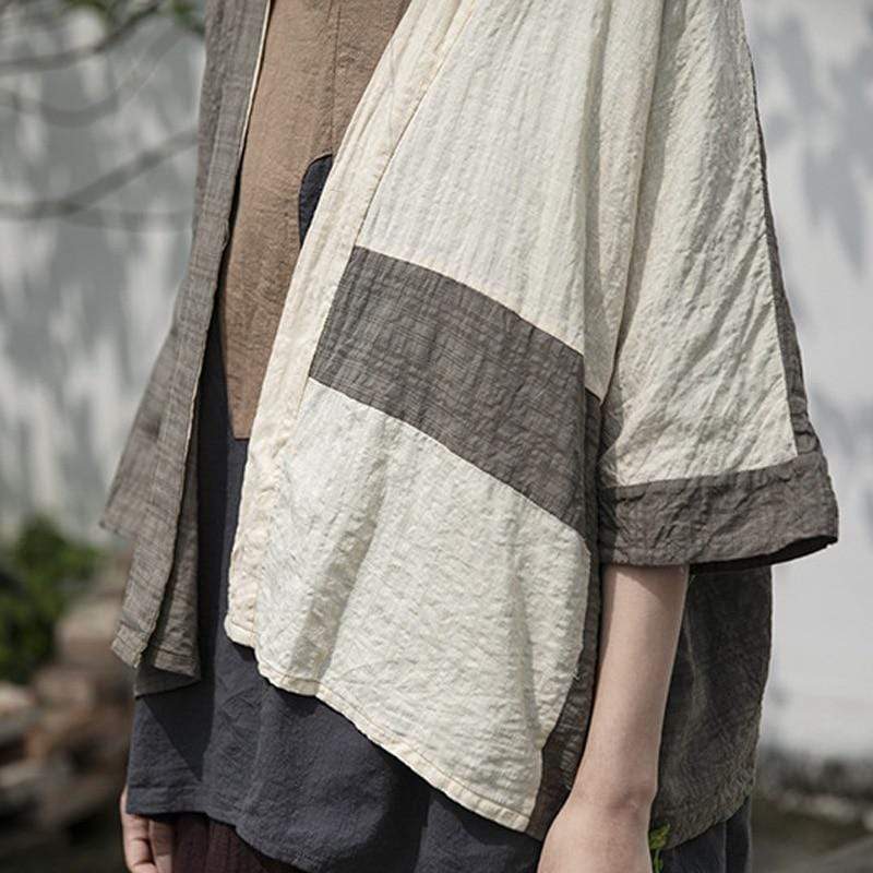 Earth Tones Colorblock Patchwork Cardigan | Lotus