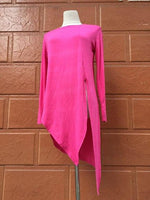 cambioprcaribe Tops Pink / S Asymmetrical Half Sleeve T-Shirt