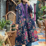 Cotton & Linen Long Floral Vest