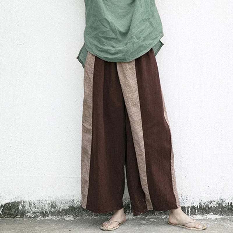 Vintage Wide Leg Cotton Linen Pants | Lotus