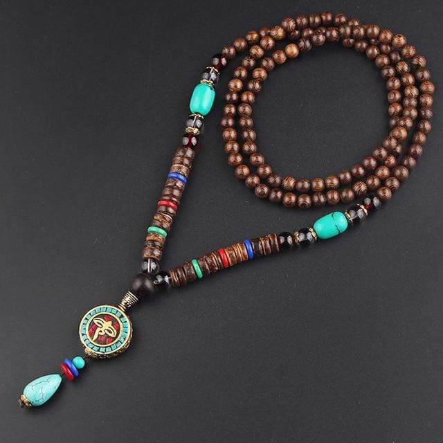Weng Wooden Mala Bead Necklace