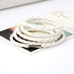 cambioprcaribe White Braided Macrame Layered Bracelets