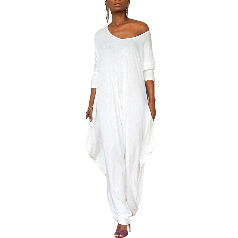 cambioprcaribe White / L Open Back Harem  Jumpsuit