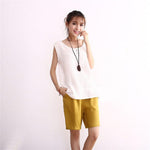 cambioprcaribe white / M Soft Cotton Linen Tank Top