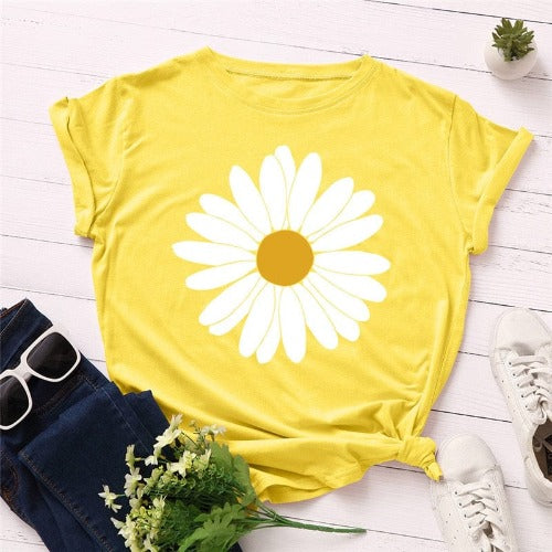 Vintage Daisy Flower Cotton Tee