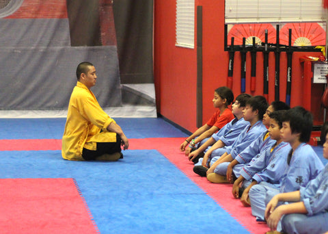 Children martial arts meditation training class in Las Vegas.