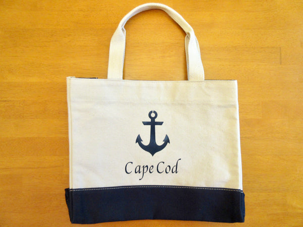 navy blue canvas tote bag