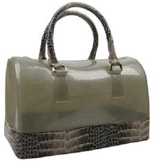 jelly croc handbag silver