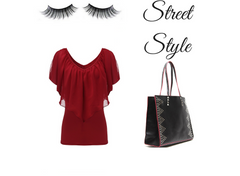 black studded tote look book