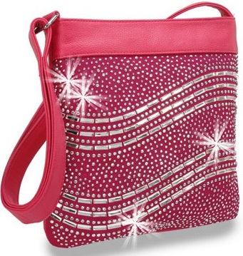 fuchsia wavey cross body