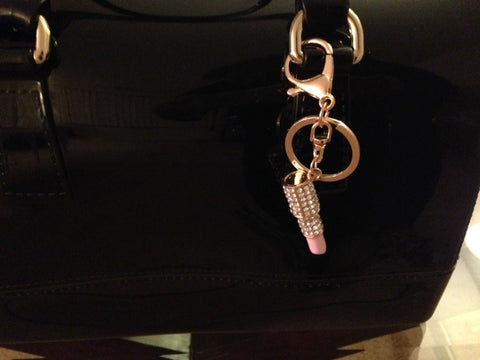 lip purse charm on handbag