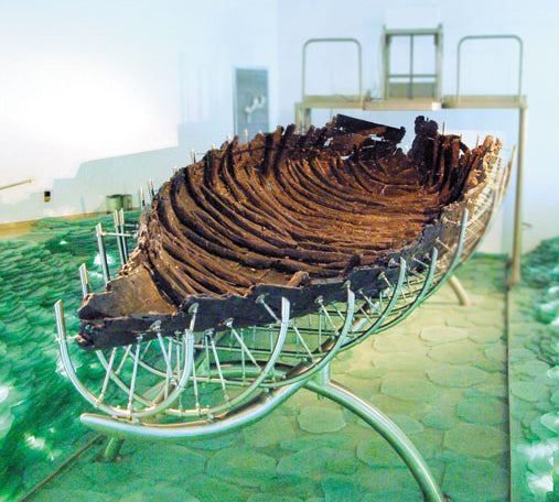 Ancient ship made of cedar