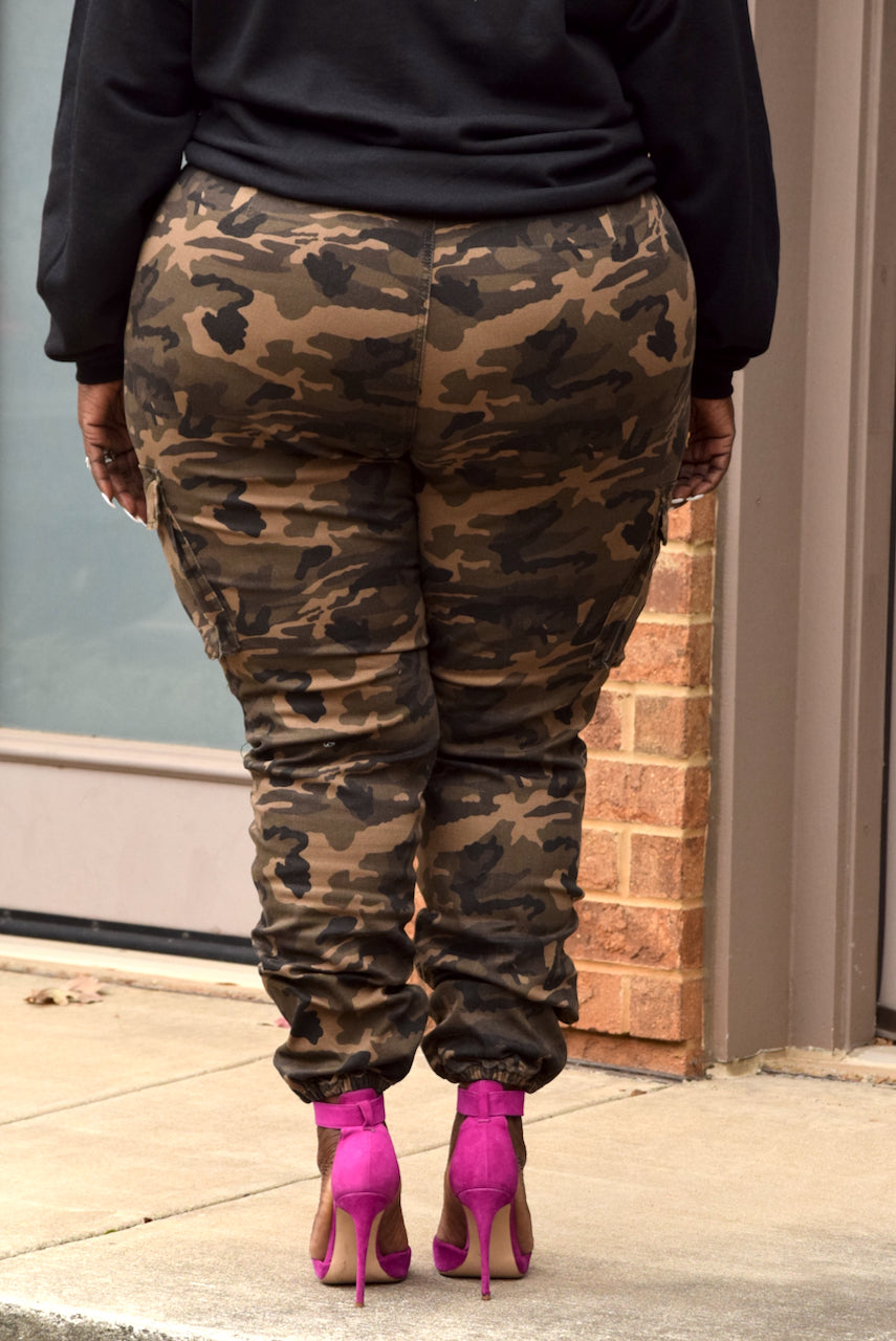 Plus Size Camo Cargo