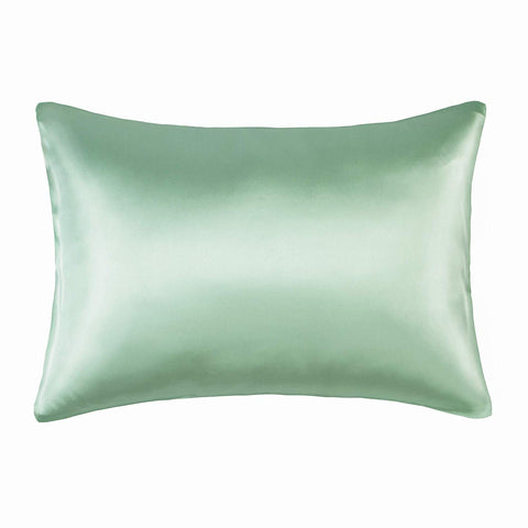 100% Mulberry Silk Toddler Trval Pillowcase, Both Side 19 Momme Silk, for Hair and Skin, Light Green, 1pc (13"x 18")