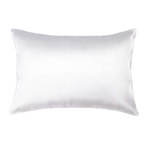 100% Mulberry Silk Toddler Trval Pillowcase, Both Side 19 Momme Silk, for Hair and Skin, White, 1pc (13"x 18")