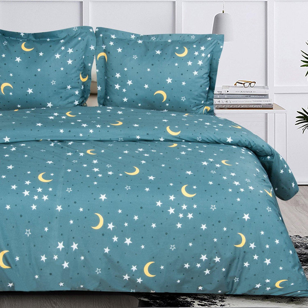 Microfiber Stylish Bedding Duvet Cover Set Moon And Star Ntbay