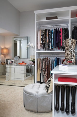 Mirrored drawer in closet